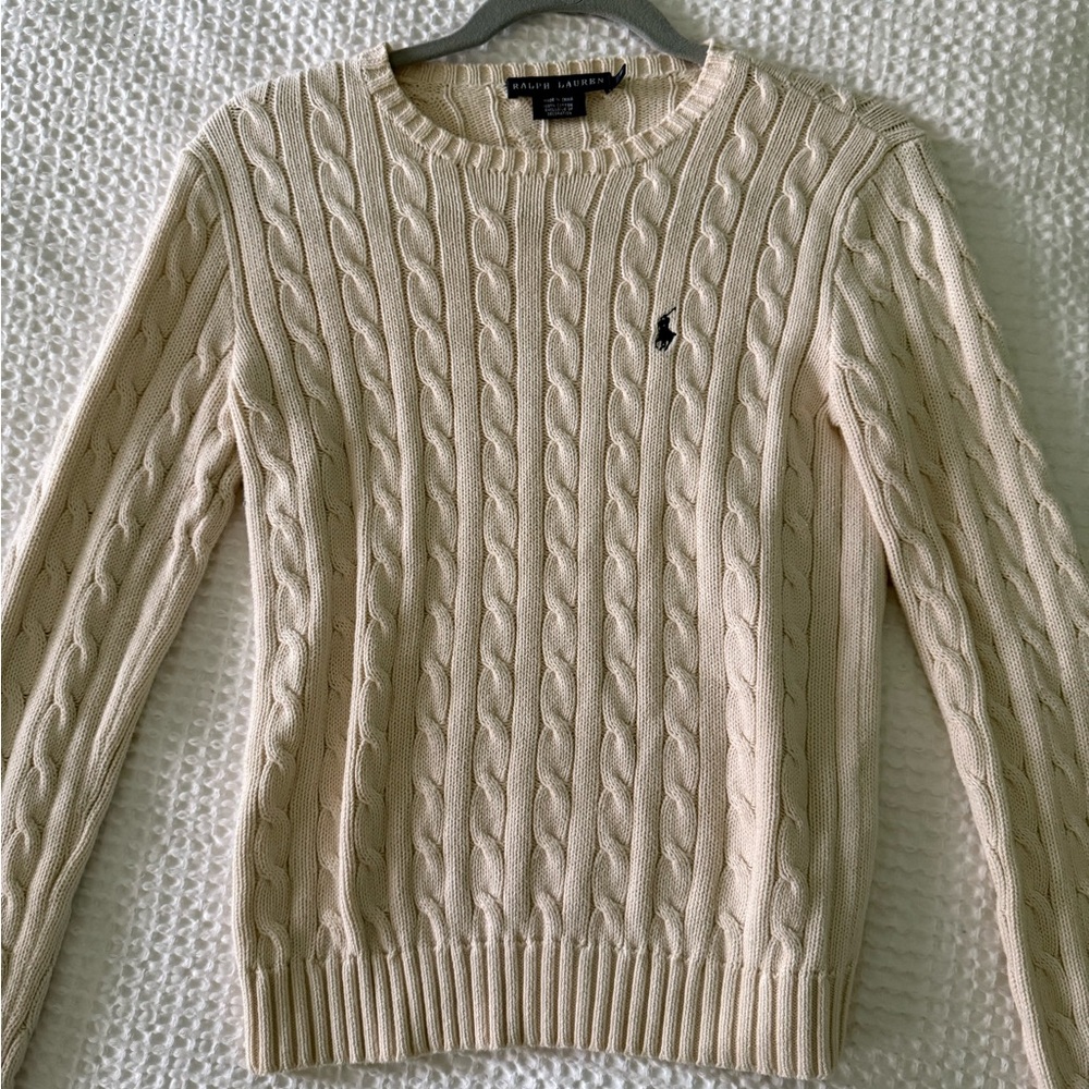Ralph Lauren Beige Cable Knit Sweater
